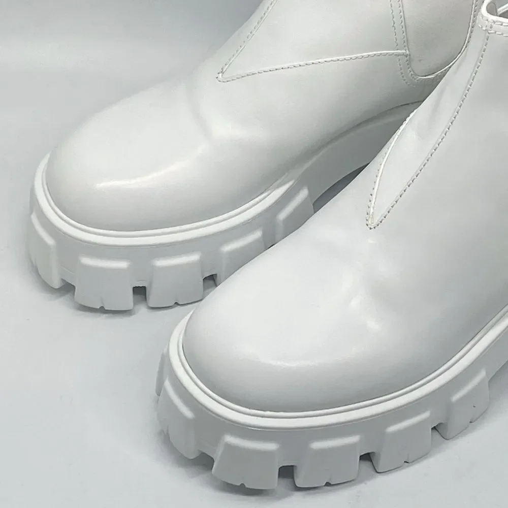 Prada Monolith Leather Lug-Sole Chelsea Boots size 37 - Picture 6 of 16